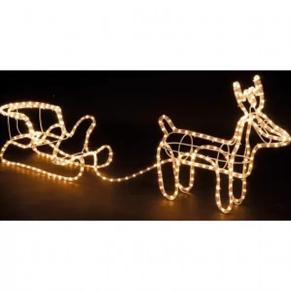 Decorative Lighting 3D Rendier Met Slee Lichtslang (324 Lampjes)> Kerstverlichting