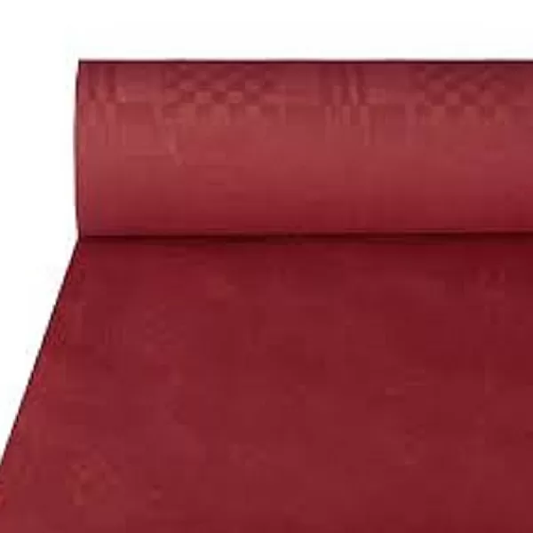 Damast Tafelkleed 120Cmx8M Bordeaux> Kerst Tafeldecoratie