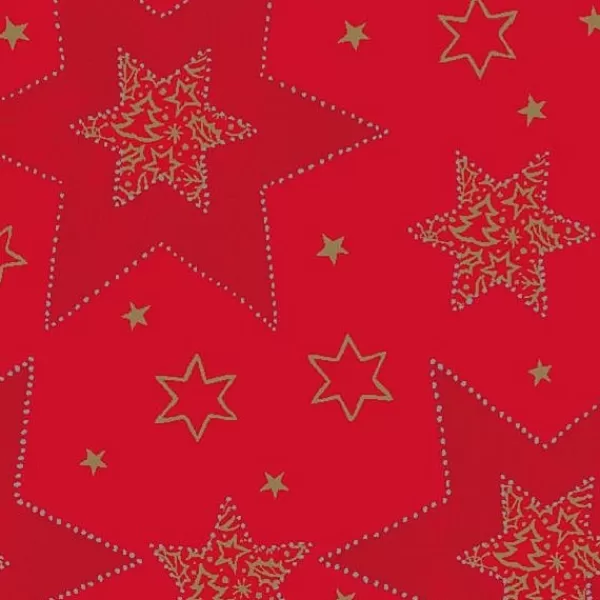 Duni Servetten 33X33 Starshine Red> Kerst Tafeldecoratie