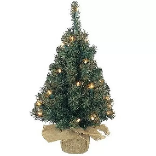 Everlands Mini Kunstkerstboom Jute Zak 60Cm 20 Led> Kleine Kunstkerstboom