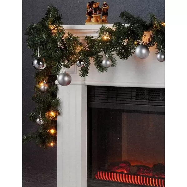 Home & Styling collection Guirlande Met Lampjes En Ballen Zilver> Kerstverlichting