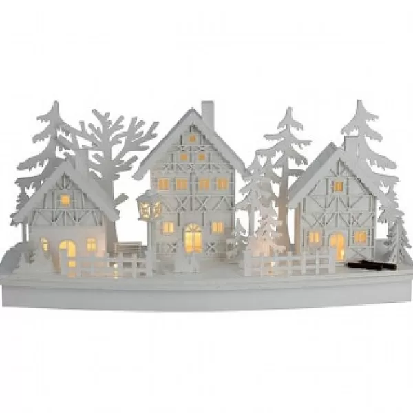 Decorative Lighting Houten Kerstdorp Met Led Lampjes> Kerstdorp