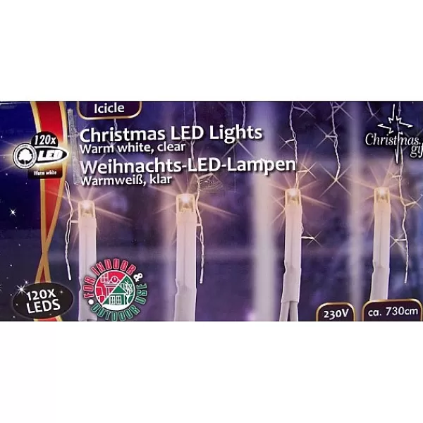 Christmas Gifts Ijspegelverlichting 7.3 Meter 120 Led´S Warmwit> Kerstverlichting