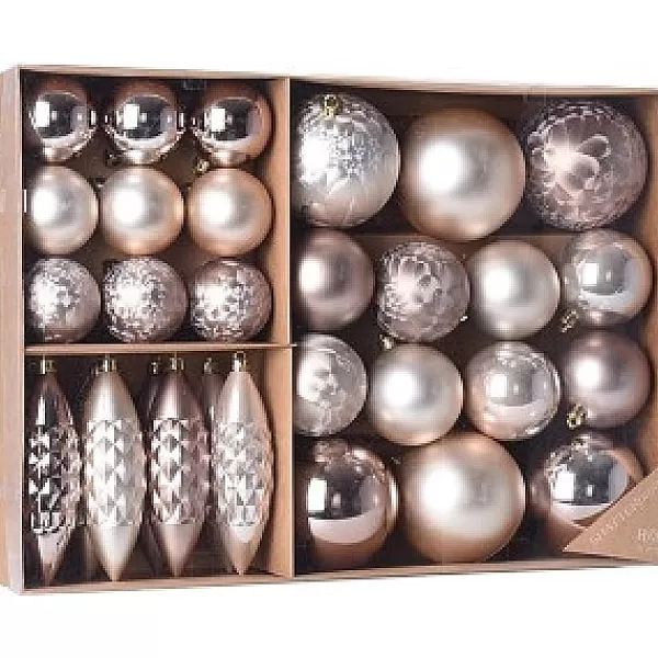 Decoris Kerst Hangdeco Kunststof Set Van 31Stuks> Kerstballen