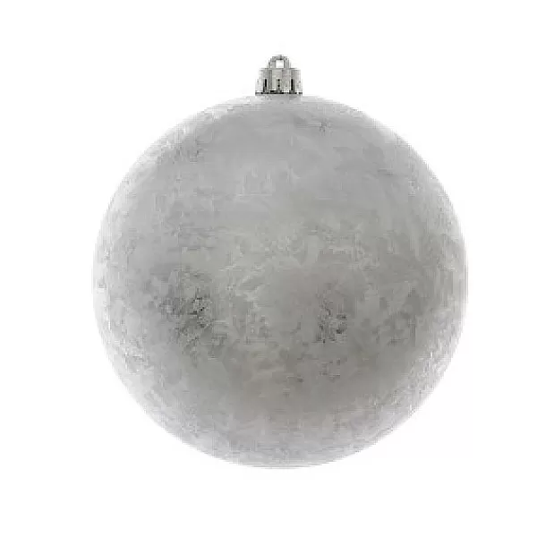 Decoris Kerstbal Kunststof Zilver Ijslak 20Cm> Kerstballen