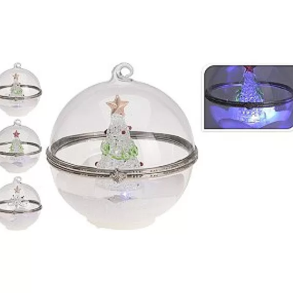 Snowflake Kerstbal Met Led 10Cm Assorti> Kerstverlichting