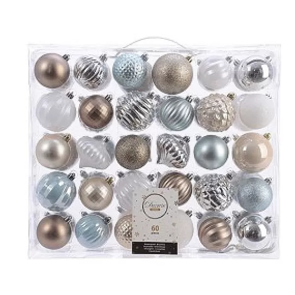 Decoris Kerstballen Box A 60 Kunststof Mix> Kerstballen