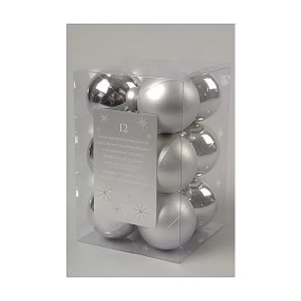 Decoris Kerstballen Kunststof 6Cm Kerst Zilver> Kerstballen