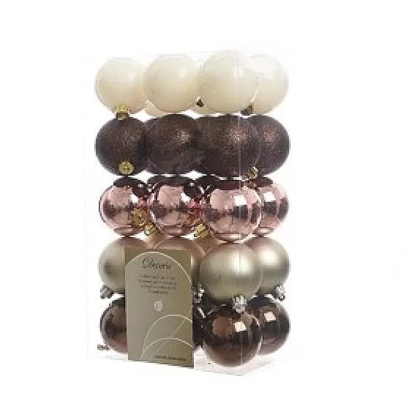 Decoris Kerstballen Kunststof Atelier Mix 6Cm 30 Stuks> Kerstballen