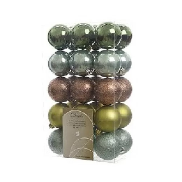 Decoris Kerstballen Kunststof Loved By Nature 6Cm 30 Stuks> Kerstballen