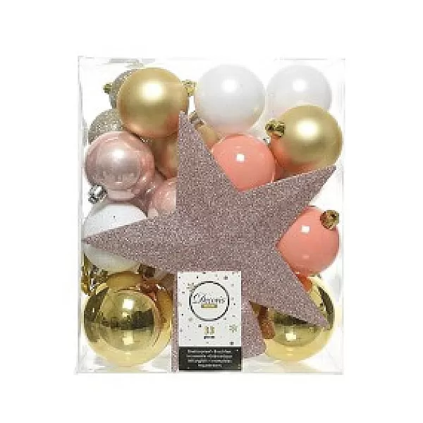 Decoris Kerstballen Set Met Piek 33 Delig> Piek