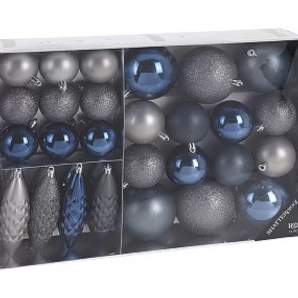 House & Style Kerstballen Versierset 31 Delig Blauw> Kerstballen