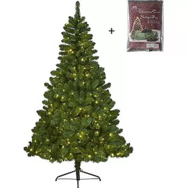 Everlands Kerstboom Imperial Pine 150 + Ledverl + Zak> Kunstkerstboom Zonder Verlichting