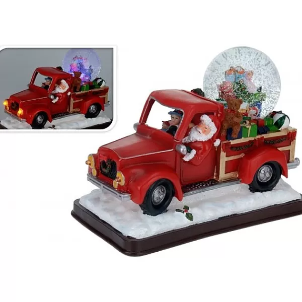 Christmas Gifts Kerstman Met Sneeuwbol In Pickup Truck> Kerstman