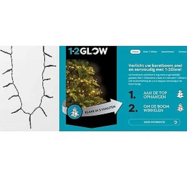 Lumineo Kerstverlichting 1-2 Glow 210Cm 223 Led Lampjes Classic Warm Wit> Kerstverlichting