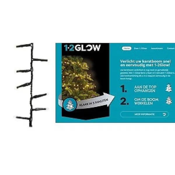 Lumineo Kerstverlichting 1-2-Glow Compact 150Cm 400Xled Classic Warm Wit> Kerstverlichting