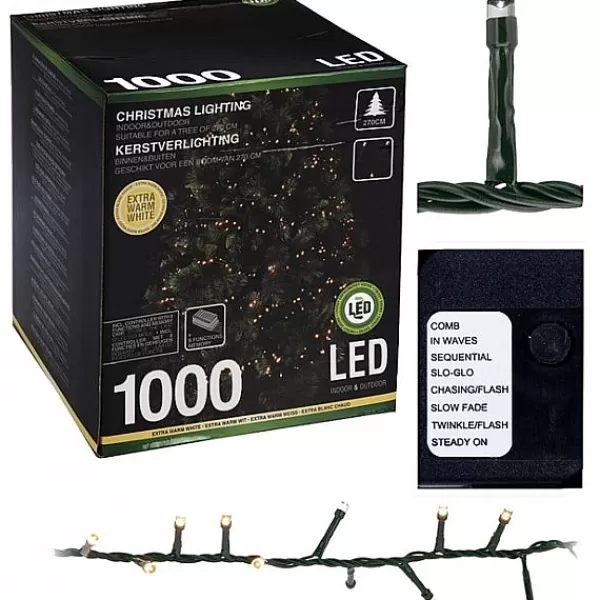 Christmas Gifts Kerstverlichting Warm Wit Cluster 1000 Led'S 20 Meter> Kerstverlichting