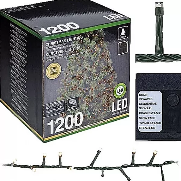 Christmas Gifts Kerstverlichting Warm Wit Cluster 1200 Led'S 24 Meter> Kerstverlichting