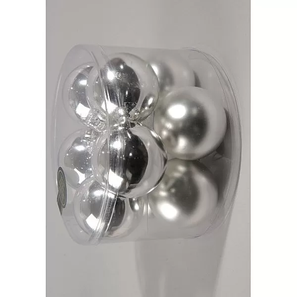 Christmas Decoration Koker A 10 Kerstballen 60Mm Zilver> Kerstballen