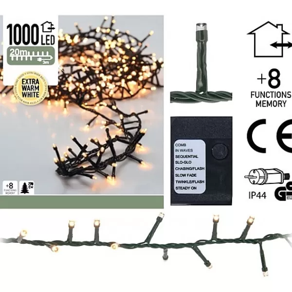 Decorative Lighting Micro Cluster 1000 Led'S 20 Meter Warm Wit> Kerstverlichting