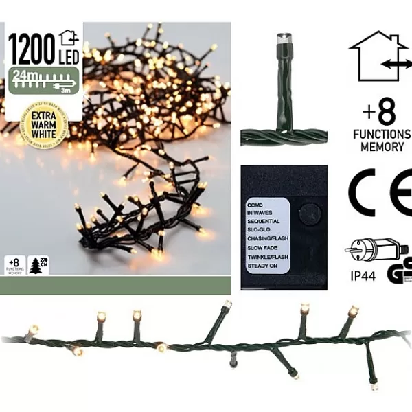 Decorative Lighting Micro Cluster 1200 Led'S 24 Meter Warm Wit> Kerstverlichting