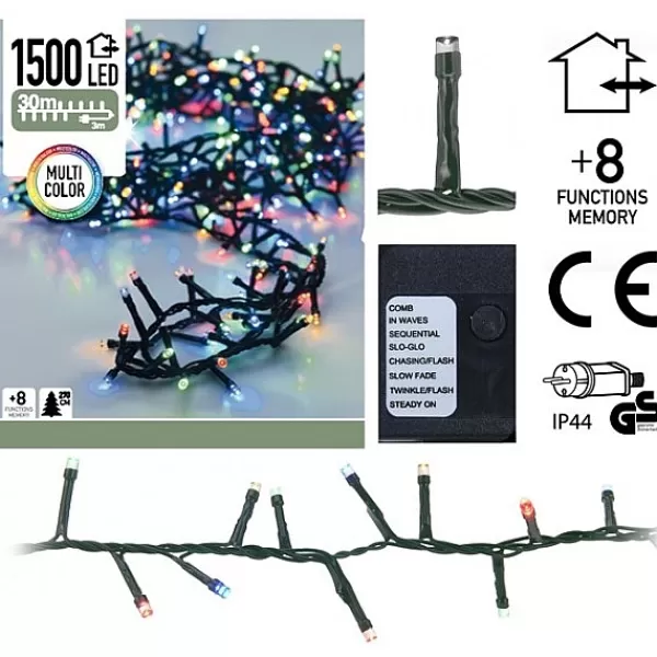 Decorative Lighting Micro Cluster 1500 Led'S 30 Meter Multicolor> Kerstverlichting