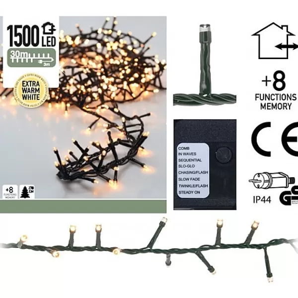 Decorative Lighting Micro Cluster 1500 Led'S 30 Meter Warm Wit> Kerstverlichting