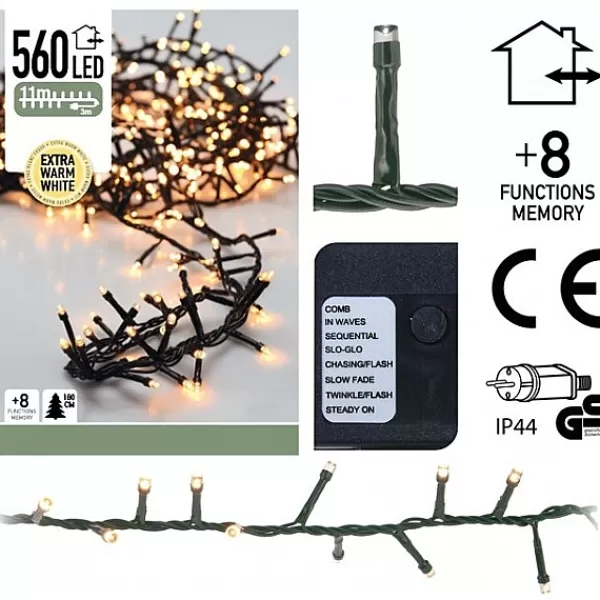 Decorative Lighting Micro Cluster 560 Led'S 11 Meter Extra Warm Wit> Kerstverlichting