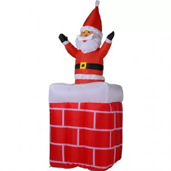 Santa Moving Up / Down In Schoorsteen (180Cm)> Kerstman