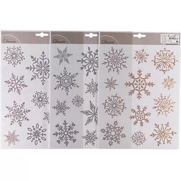 Decoris Raamversiering Sneeuwvlok Zilver/Laser 31.5X22Cm Assorti> Kerstlinten